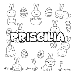 Dibujo para colorear PRISCILIA - decorado Pascua