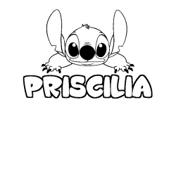 Dibujo para colorear PRISCILIA - decorado Stitch