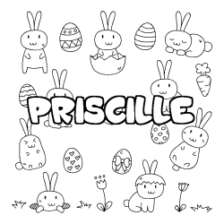 Dibujo para colorear PRISCILLE - decorado Pascua