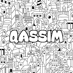 Coloración del nombre QASSIM - decorado ciudad