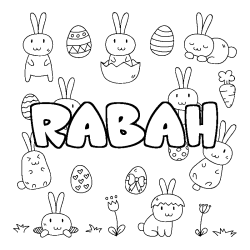 Coloración del nombre RABAH - decorado Pascua