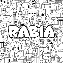 Coloración del nombre RABIA - decorado ciudad