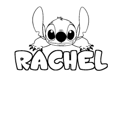 Coloración del nombre RACHEL - decorado Stitch