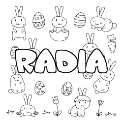 Coloración del nombre RADIA - decorado Pascua