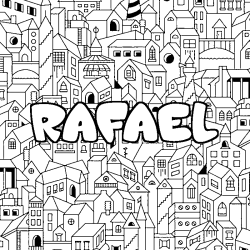 Coloración del nombre RAFAEL - decorado ciudad