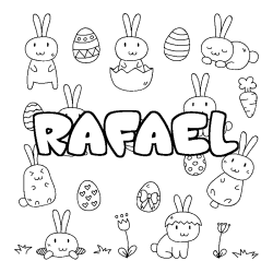 Coloración del nombre RAFAEL - decorado Pascua