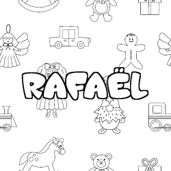 Coloración del nombre RAFAËL - decorado juguetes