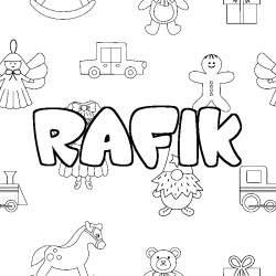 Coloración del nombre RAFIK - decorado juguetes