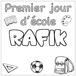 Coloración del nombre RAFIK - decorado primer día de escuela