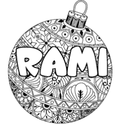 Coloración del nombre RAMI - decorado bola de Navidad