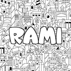 Coloración del nombre RAMI - decorado ciudad