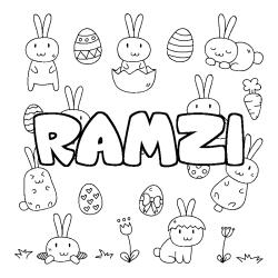 Coloración del nombre RAMZI - decorado Pascua