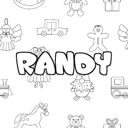 Coloración del nombre RANDY - decorado juguetes