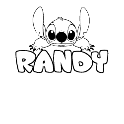 Coloración del nombre RANDY - decorado Stitch