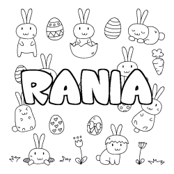 Coloración del nombre RANIA - decorado Pascua