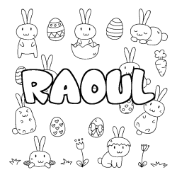 Coloración del nombre RAOUL - decorado Pascua