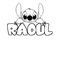 Coloración del nombre RAOUL - decorado Stitch