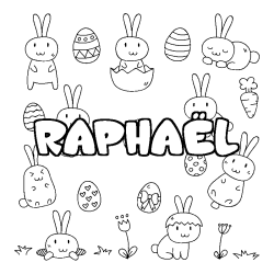 Coloración del nombre RAPHAËL - decorado Pascua