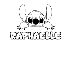 Coloración del nombre RAPHAELLE - decorado Stitch