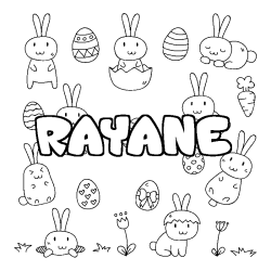 Coloración del nombre RAYANE - decorado Pascua