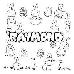 Coloración del nombre RAYMOND - decorado Pascua