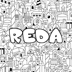 Coloración del nombre REDA - decorado ciudad