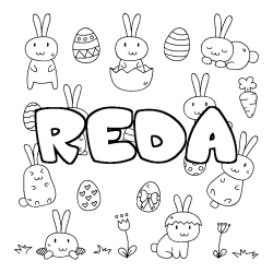 Coloración del nombre REDA - decorado Pascua