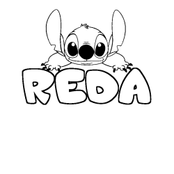 Coloración del nombre REDA - decorado Stitch