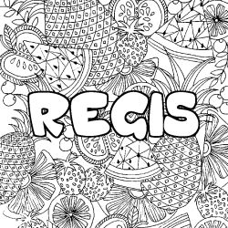 Coloración del nombre REGIS - decorado mandala de frutas