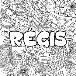 Coloración del nombre RÉGIS - decorado mandala de frutas