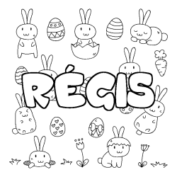 Coloración del nombre RÉGIS - decorado Pascua