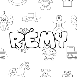 Coloración del nombre RÉMY - decorado juguetes