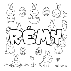 Coloración del nombre RÉMY - decorado Pascua