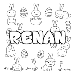 Coloración del nombre RENAN - decorado Pascua