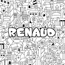 Coloración del nombre RENAUD - decorado ciudad