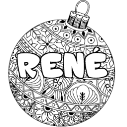 Coloración del nombre RENÉ - decorado bola de Navidad