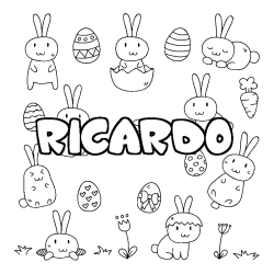 Coloración del nombre RICARDO - decorado Pascua