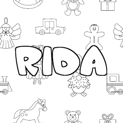 Coloración del nombre RIDA - decorado juguetes