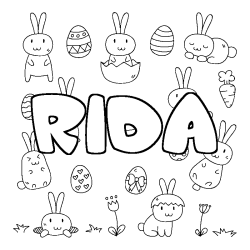 Coloración del nombre RIDA - decorado Pascua