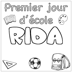 Coloración del nombre RIDA - decorado primer día de escuela