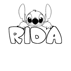 Coloración del nombre RIDA - decorado Stitch