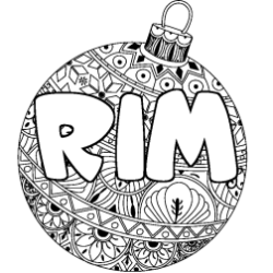 Coloración del nombre RIM - decorado bola de Navidad