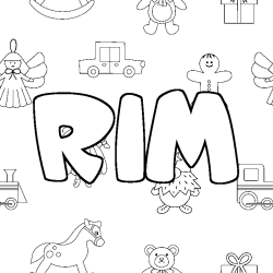 Coloración del nombre RIM - decorado juguetes