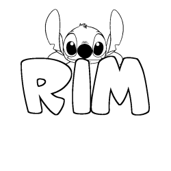 Coloración del nombre RIM - decorado Stitch