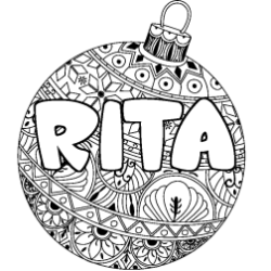 Coloración del nombre RITA - decorado bola de Navidad