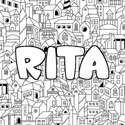 Coloración del nombre RITA - decorado ciudad