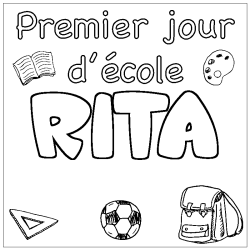 Coloración del nombre RITA - decorado primer día de escuela