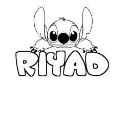 Coloración del nombre RIYAD - decorado Stitch