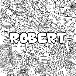 Coloración del nombre ROBERT - decorado mandala de frutas