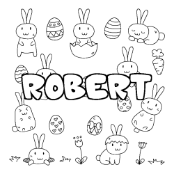 Coloración del nombre ROBERT - decorado Pascua